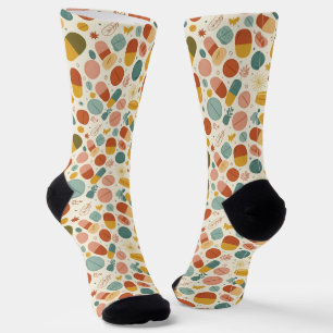 Chaussette Boho Stars Plumes Chaussettes pharmacie CPhT Turqu
