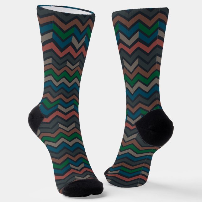 Chaussette Bois sombre Terre Zigzag Chevron  (Angulaire)
