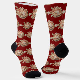 Chaussette Boîte aux poissons rouges nautiques vintage d'Erns
