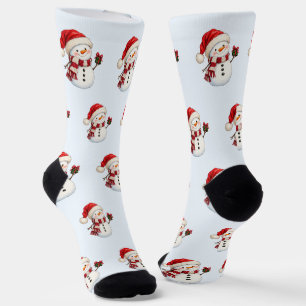 Chaussette Bonhomme de neige festif de Noël Père Noël Art aqu