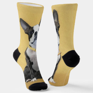 Chaussette Boston Terrier Peinture - Cute Original Chien Art