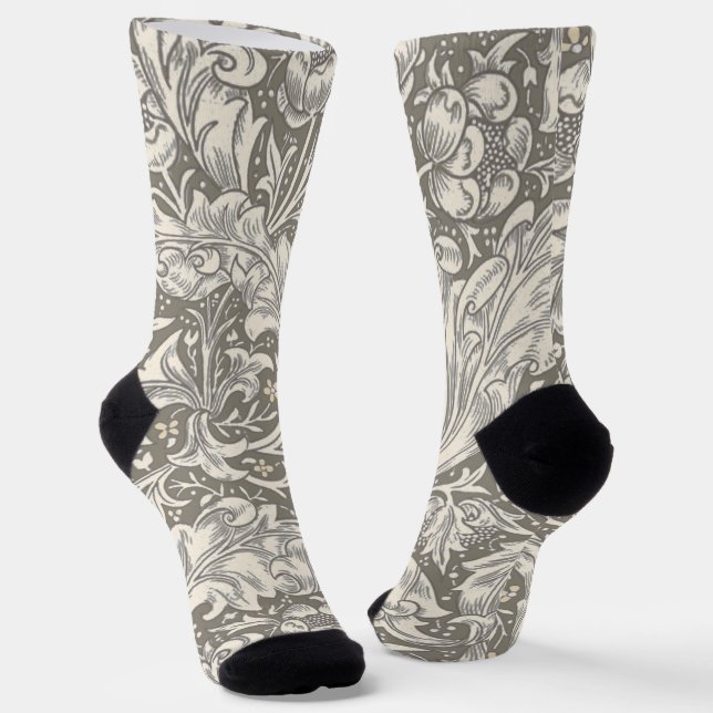 Chaussette Bot floral à fleurs à boutons de William Morris Ba (Angulaire)