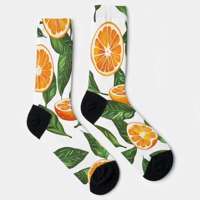 Chaussette Botanical Fruit Orange Citrus Seamless (Droite)