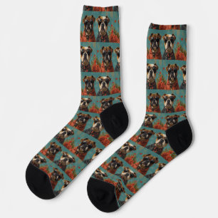 Chaussette Bouledogue avec roses du cœur pour la Saint-Valent