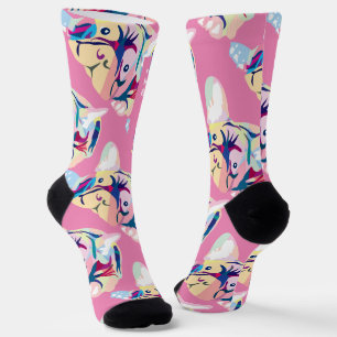 Chaussette Bouledogues français colorés – S personnalisables 