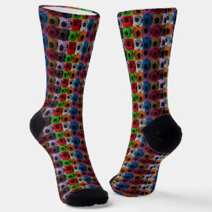 Chaussette Boules de football Pop Art, Chaussettes d'équipage