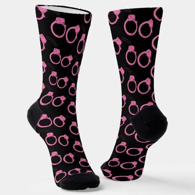 Chaussette Bounty Hunter Fun Pink Handcuffs Imprimer (Angulaire)