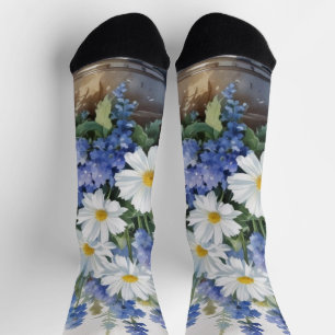 Chaussette Bouquet de fleurs Elégante aquarelle