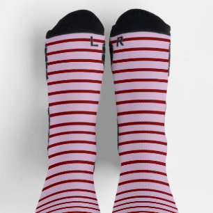 Chaussette ฺ Bourgogne strié motif mignon arrière - plan rose