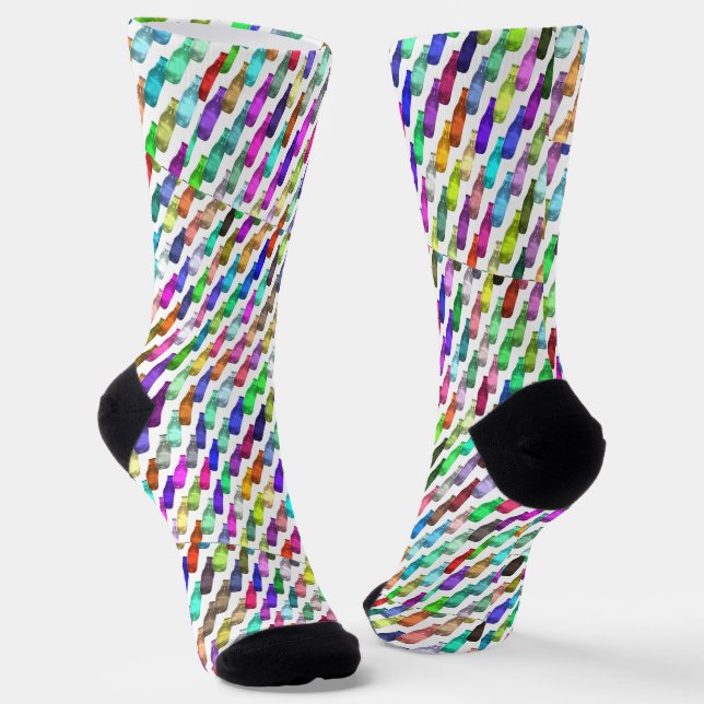 Chaussette Bouteilles de soda multicolores (Angulaire)