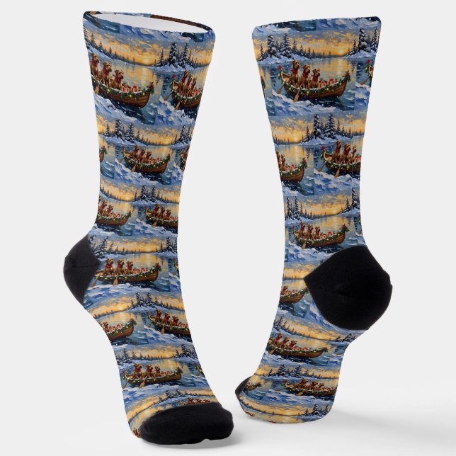 Chaussette Bouvier des Flandres Bateau de Noël Vacances (Angulaire)