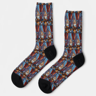 Chaussette Boxeur avec lumières de Noël vacances