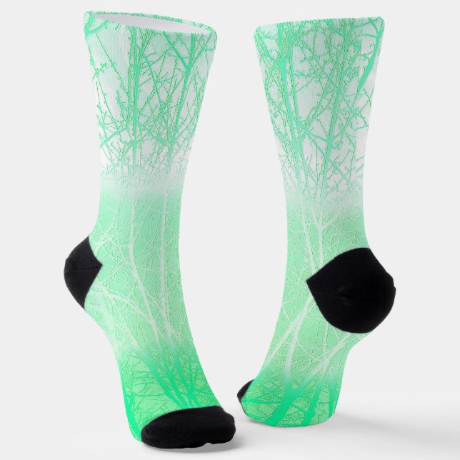 Chaussette Branches de Menthe Verte Brumeuse Givrée (Angulaire)