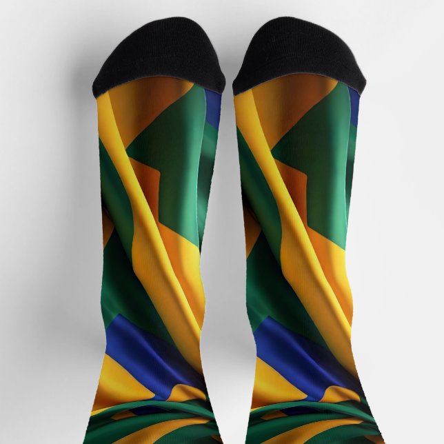 Chaussette Brésil drapeau texture soie (Haut)
