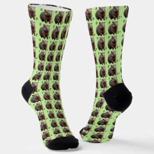 Chaussette Brickwork Burrow : Une toile verte de Wombat,