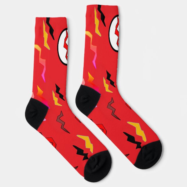 Chaussette Bright Red Lightning Bolt Halloween (Droite)