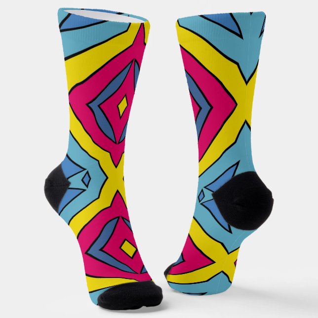Chaussette Bright Socks Fractales Motifs Sans Couture 0042001 (Angulaire)