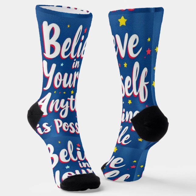 Chaussette Bright Socks RANDOPIX Croyez En Vous-Même 0039498 (Angulaire)