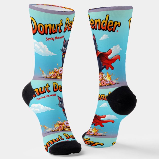 Chaussette Bright Socks RANDOPIX Donut Defender Cat 0039515 (Angulaire)