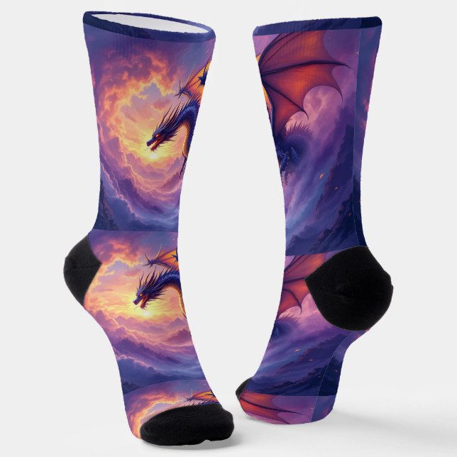 Chaussette Bright Socks RANDOPIX Dragon In Clouds 0039520 (Angulaire)