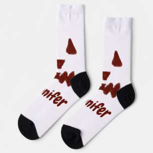 Chaussette Brown Halloween effrayant visage chute ajouter nom