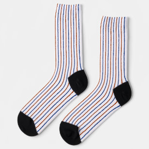 Chaussette Brun et rayures bleu marine