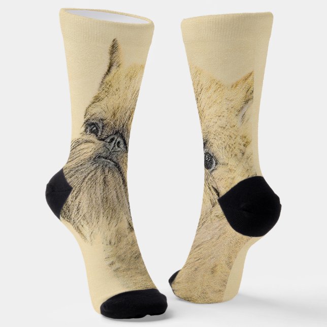 Chaussette Bruxelles Griffon Rough Paining - Art Chien origin (Angulaire)