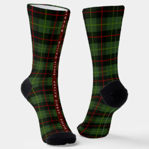 Chaussette Buffalo à carreaux verts Noël nom personnalisé