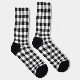 Chaussette Buffalo Plaid Black White Classic Holiday Fun