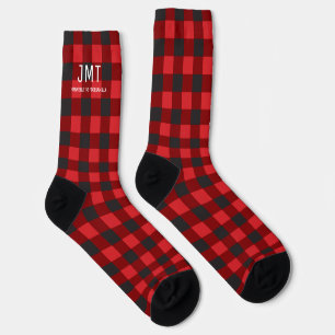 Chaussette Buffalo rouge Monogram Plaid