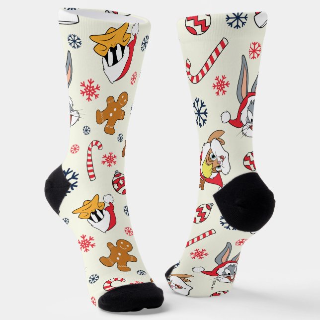 Chaussette BUGS BUNNY™, DAFFY DUCK™ & Lola Motif de Noël (Angulaire)