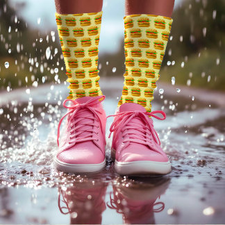 Chaussette Burger d'art Pixel 8 bits - Geek Quirky de nourrit