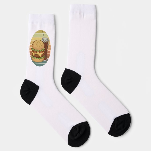 Chaussette Burger et cola rétro. (Droite)