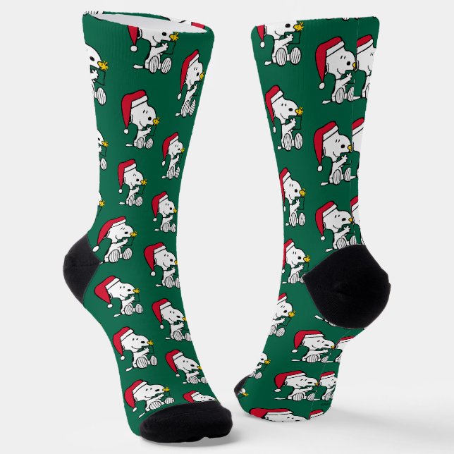 Chaussette cacahuètes | Snoopy Père Noël & Woodstock Cadeau (Angulaire)
