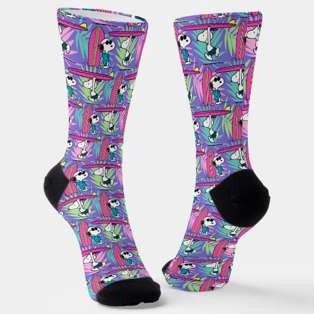 Chaussette cacahuètes | Snoopy Purple Surf Motif (Angulaire)