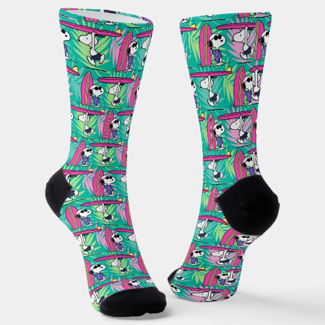 Chaussette cacahuètes | Snoopy Turquoise Surf Motif (Angulaire)