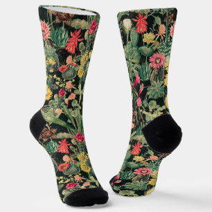 Chaussette Cactus Vintage noir coloré