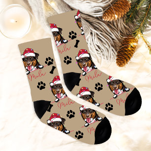 Chaussette Cadeau de Noël personnalisé de chien Rough Collie