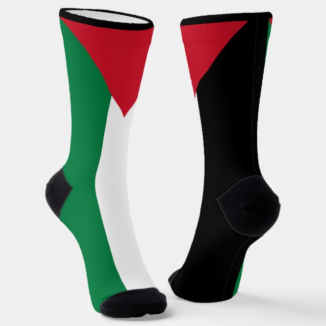 Chaussette Cadeau de solidarité avec la Palestine Rouge Noir  (Angulaire)