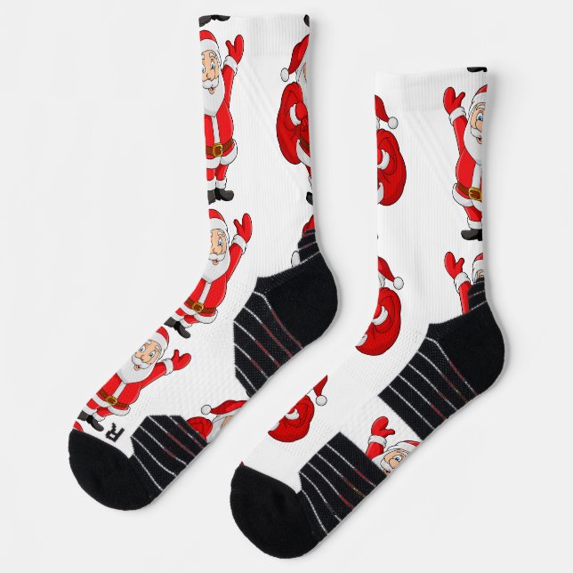 Chaussette Cadeau imprimé Santa luxueux et confortable (Gauche)