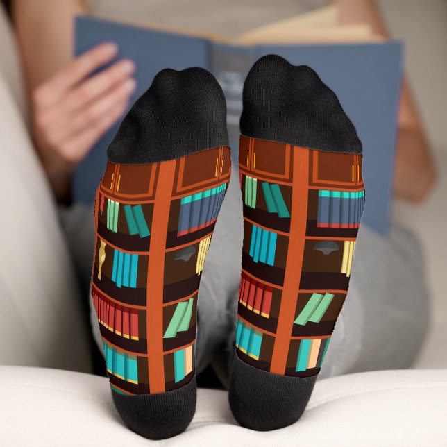 Chaussette Cadeau inspiré d'une bibliothèque pour lecteurs (Fond)