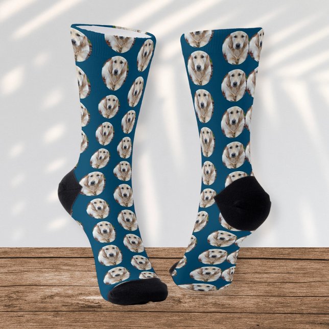 Chaussette Cadeau photo motif Fun Personnalisé (Pattern Fun Photo Gift Custom Personalized Socks by Ricaso. Add your own photographs. Easy template)
