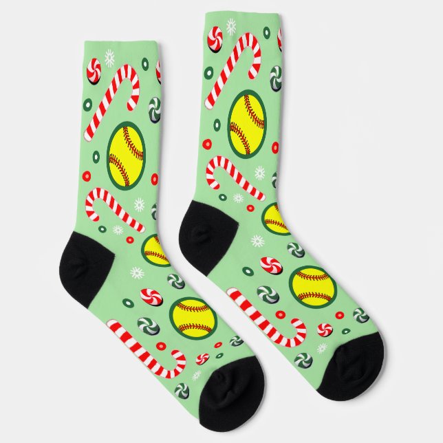 Chaussette Cadeaux de Noël de softball chaussettes (Droite)