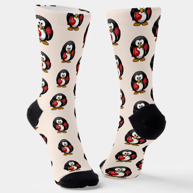 Chaussette Cadeaux de pingouin pour la Saint-Valentin (Angulaire)
