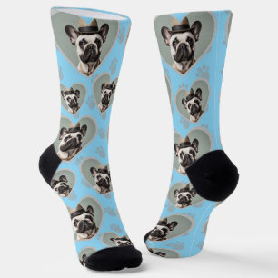Chaussette Cadre pour les amoureux des chiens avec une photo 