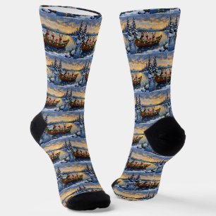 Chaussette Cairn Terrier Noël Bateau Fêtes