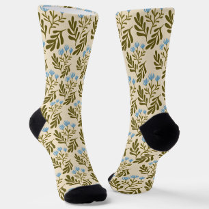 Chaussette Calme et Naturel : motif transparent de fleurs ble