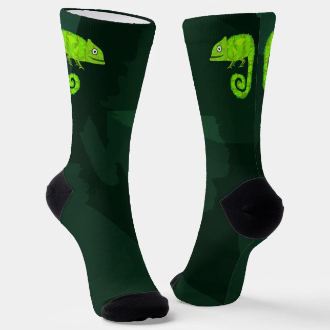 Chaussette Caméléon vert mignon (Angulaire)