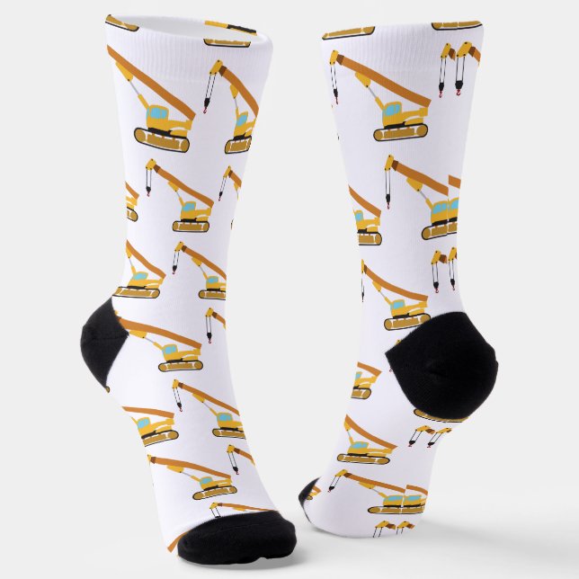 Chaussette Camion de construction grue (Angulaire)