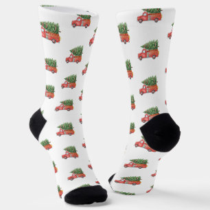 Chaussette Camion de pompiers de Noël moderne